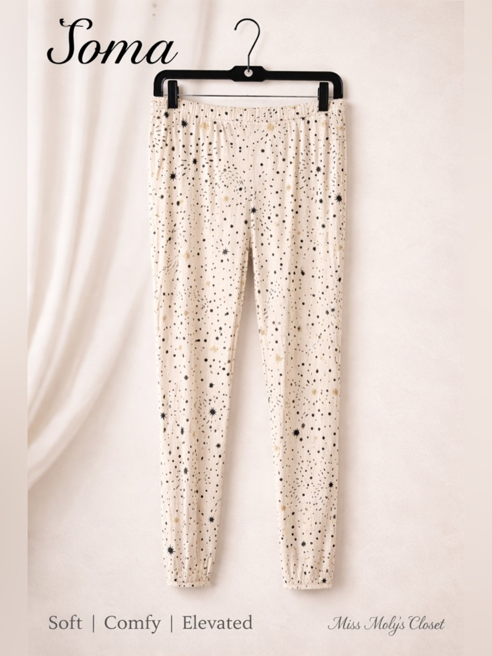 Soma Celestial Star Print Lounge Pants Size Small -Soft Stretch Comfy